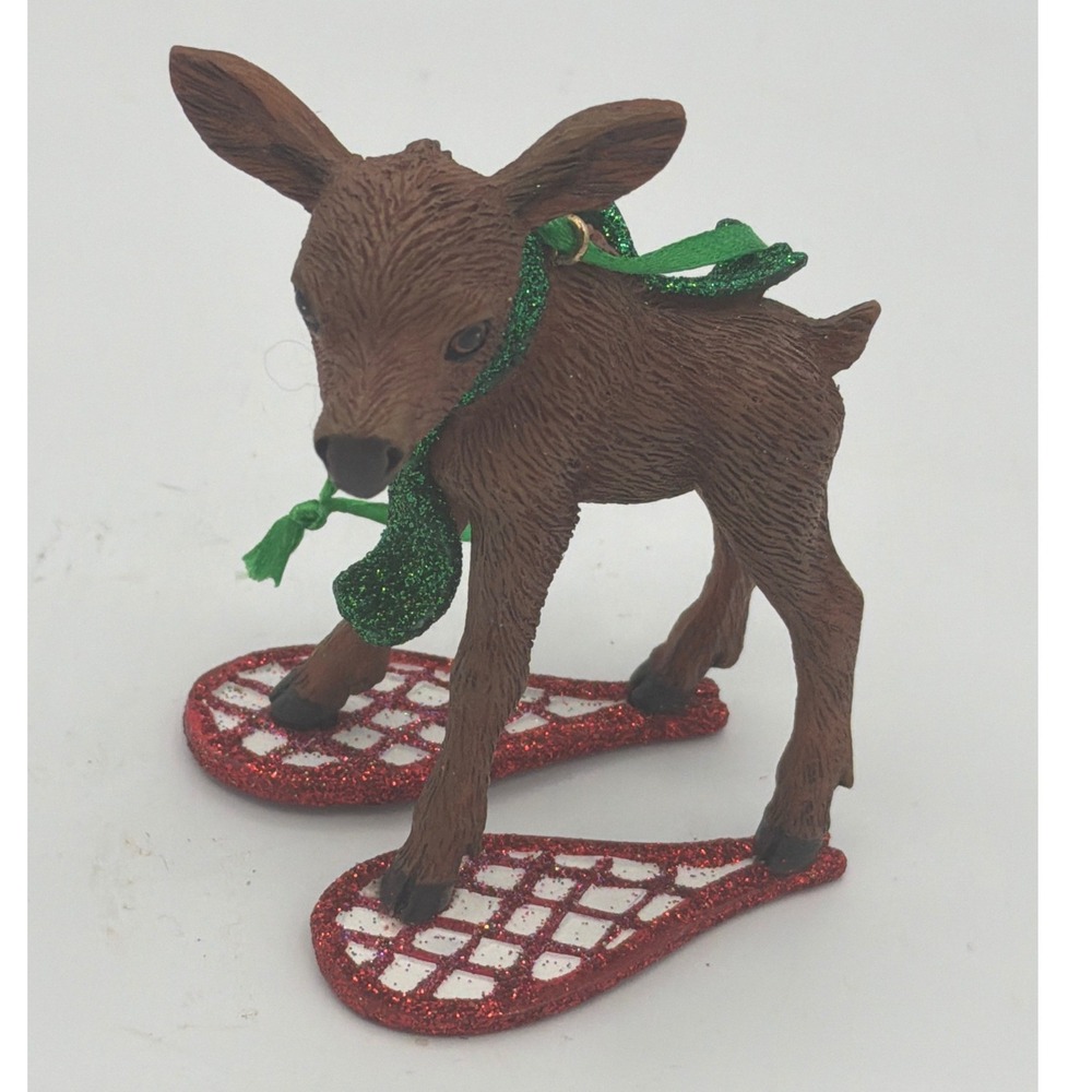 Danbury Mint Baby Animal Ornaments Moose on Snowshoes Christmas Holiday Ornament